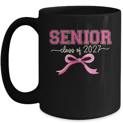 Class Of 2027 Pink Coquette Bow Cap Senior 2027 Graduation Mug | siriusteestore