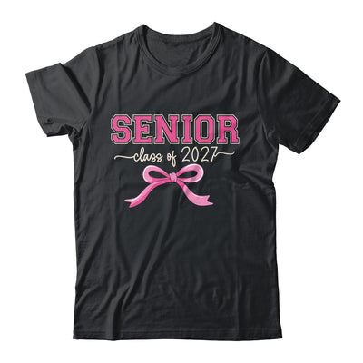 Class Of 2027 Pink Coquette Bow Cap Senior 2027 Graduation Shirt & Hoodie | siriusteestore
