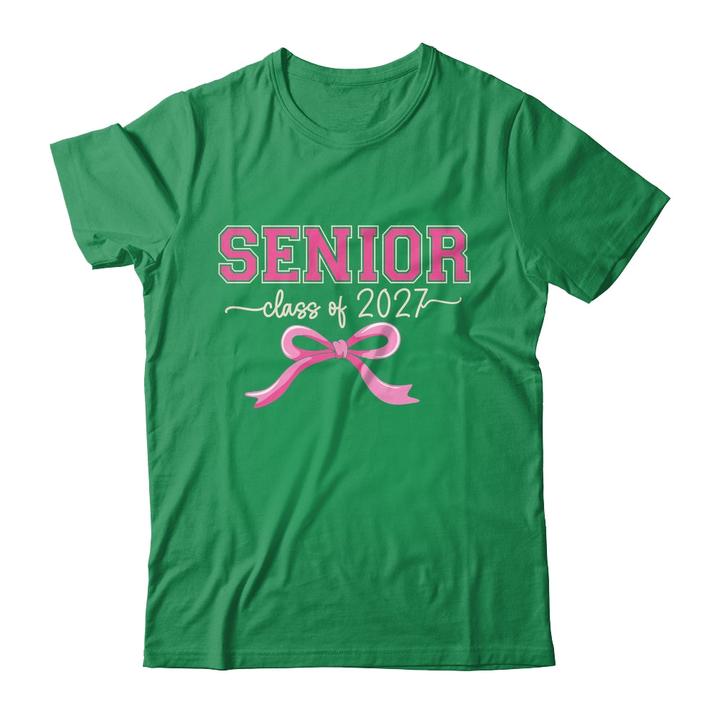 Class Of 2027 Pink Coquette Bow Cap Senior 2027 Graduation Shirt & Hoodie | siriusteestore
