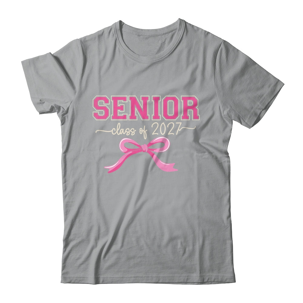 Class Of 2027 Pink Coquette Bow Cap Senior 2027 Graduation Shirt & Hoodie | siriusteestore