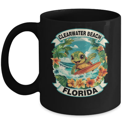 Clearwater Beach Florida Cute Sea Turtle Surfing Summer Vacation Mug | siriusteestore