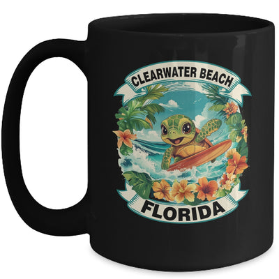 Clearwater Beach Florida Cute Sea Turtle Surfing Summer Vacation Mug | siriusteestore
