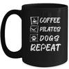 Coffee Pilates Dogs Repeat Pilates Art For Girl Women Mug | siriusteestore