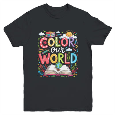 Color Our World Book Reading Program 2025 Summer Reading Youth Shirt | siriusteestore