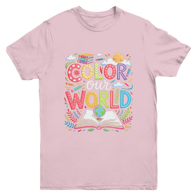 Color Our World Book Reading Program 2025 Summer Reading Youth Shirt | siriusteestore
