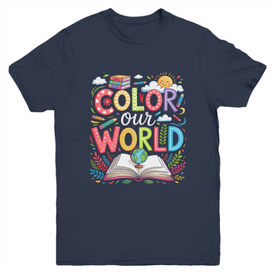 Color Our World Book Reading Program 2025 Summer Reading Youth Shirt | siriusteestore