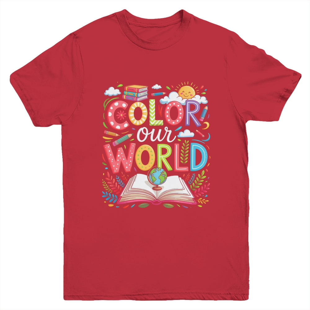Color Our World Book Reading Program 2025 Summer Reading Youth Shirt | siriusteestore