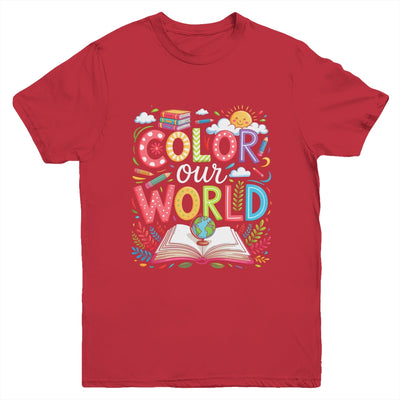 Color Our World Book Reading Program 2025 Summer Reading Youth Shirt | siriusteestore