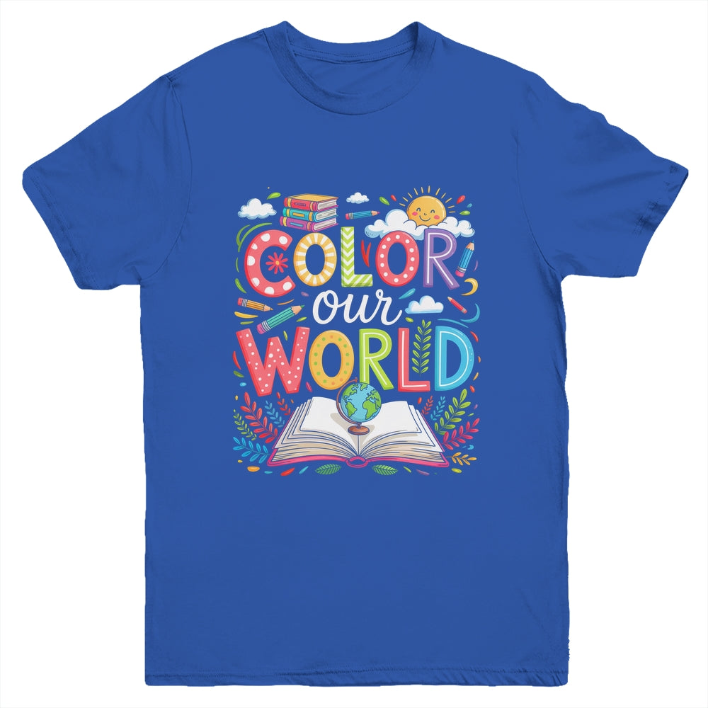 Color Our World Book Reading Program 2025 Summer Reading Youth Shirt | siriusteestore