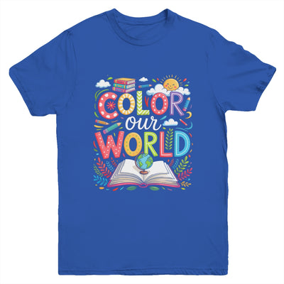 Color Our World Book Reading Program 2025 Summer Reading Youth Shirt | siriusteestore