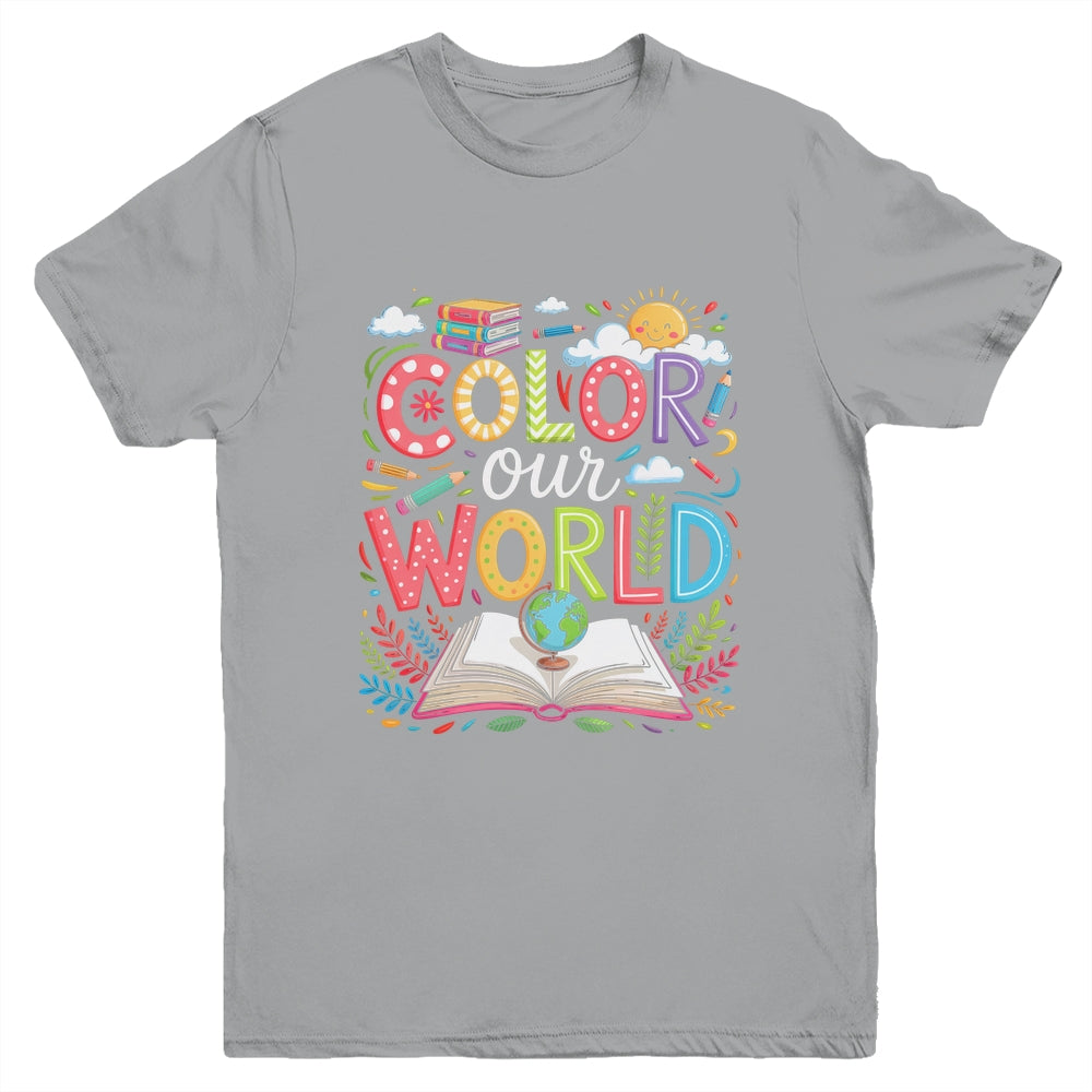 Color Our World Book Reading Program 2025 Summer Reading Youth Shirt | siriusteestore