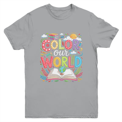 Color Our World Book Reading Program 2025 Summer Reading Youth Shirt | siriusteestore