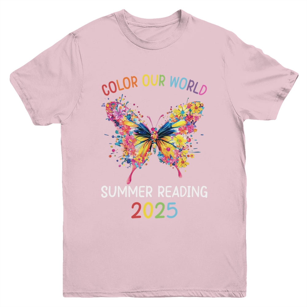 Color Our World Summer Reading Program 2025 Butterfly Youth Shirt | siriusteestore
