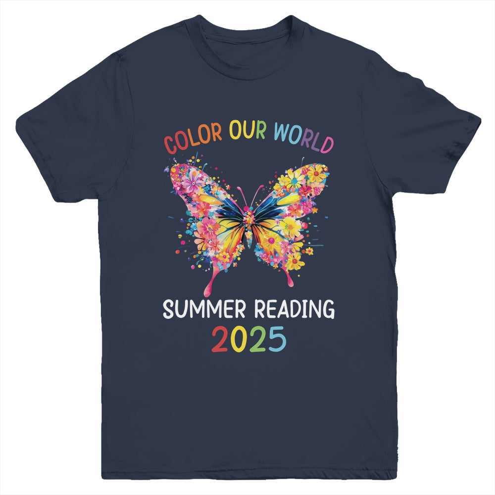 Color Our World Summer Reading Program 2025 Butterfly Youth Shirt | siriusteestore
