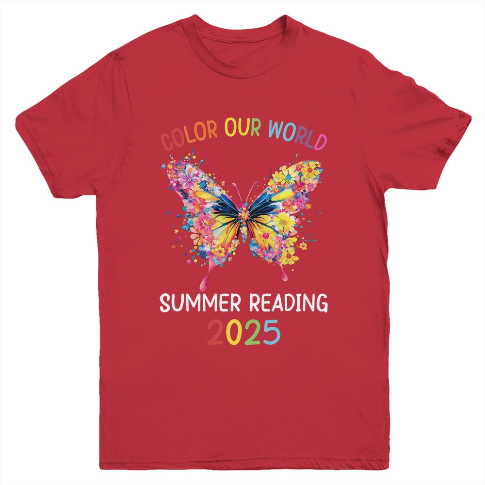 Color Our World Summer Reading Program 2025 Butterfly Youth Shirt | siriusteestore