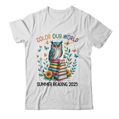 Color Our World Summer Reading Program 2025 Owl Teacher Shirt & Hoodie | siriusteestore