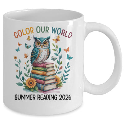 Color Our World Summer Reading Program 2026 Owl Teacher Mug | siriusteestore