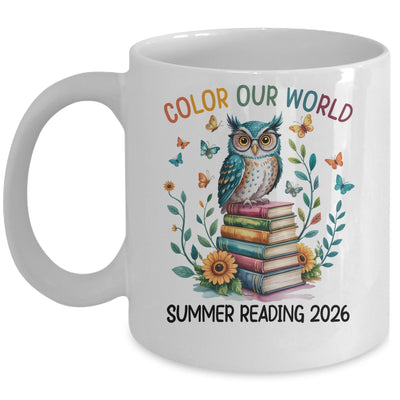 Color Our World Summer Reading Program 2026 Owl Teacher Mug | siriusteestore