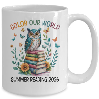 Color Our World Summer Reading Program 2026 Owl Teacher Mug | siriusteestore