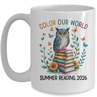 Color Our World Summer Reading Program 2026 Owl Teacher Mug | siriusteestore