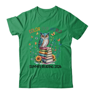Color Our World Summer Reading Program 2026 Owl Teacher Shirt & Hoodie | siriusteestore