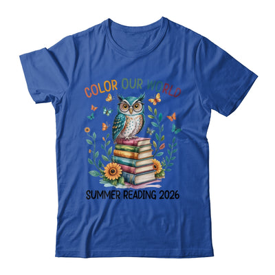 Color Our World Summer Reading Program 2026 Owl Teacher Shirt & Hoodie | siriusteestore
