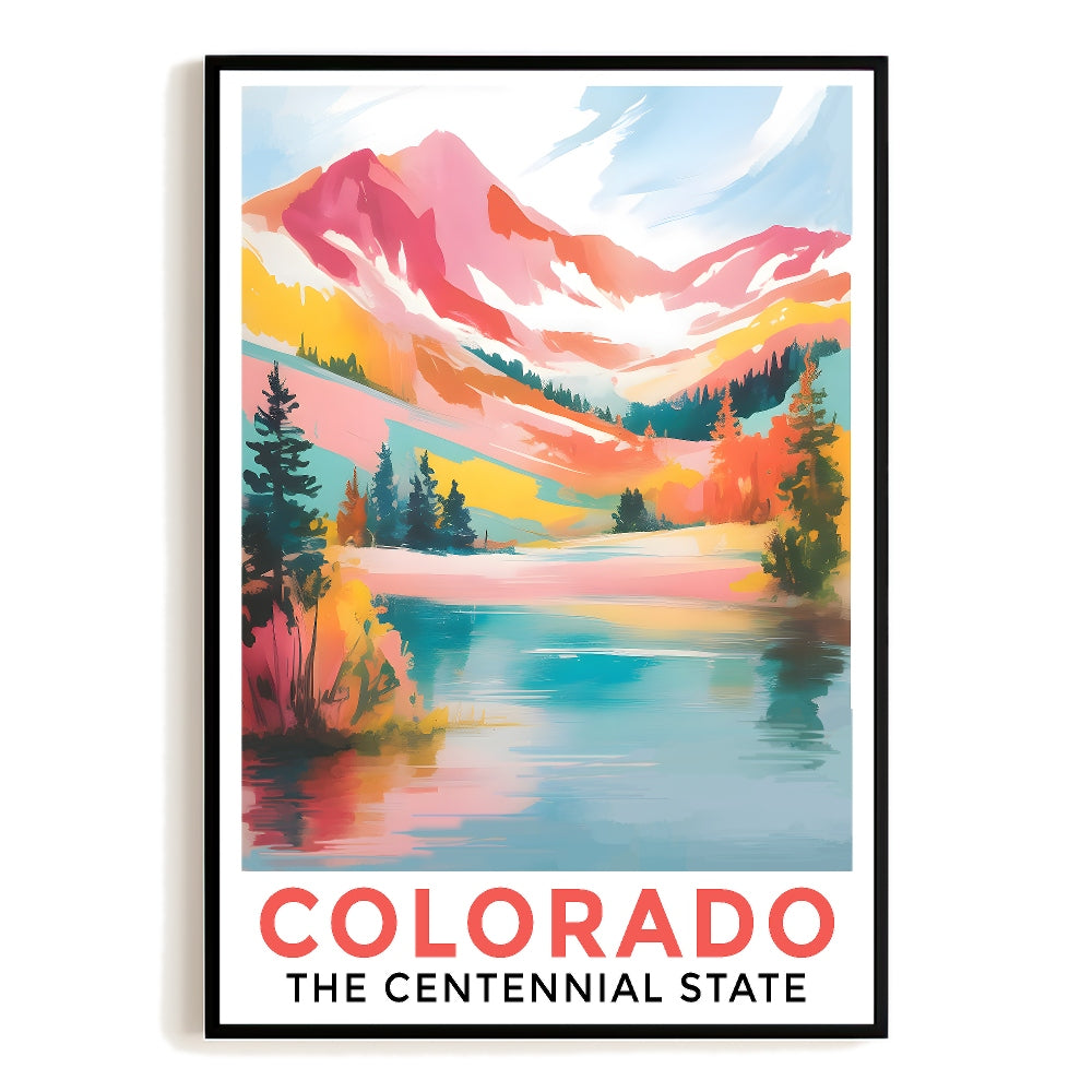Colorado Print Travel Poster Nature Centennial State Mountains Souvenir Wall Art Landscape Painting Picture For Home Room Living Room Bedroom Aesthetic Decor Unframed | siriusteestore