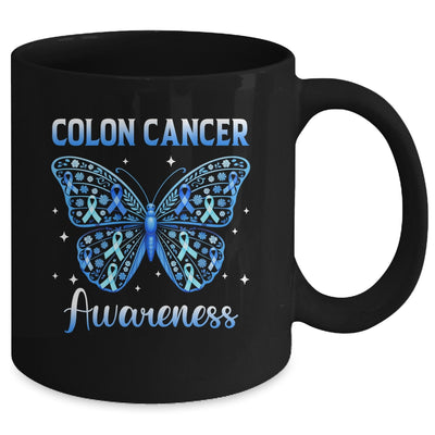 Colorectal Colon Cancer Awareness Blue Ribbon Butterfly Mug | siriusteestore