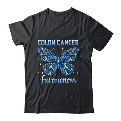 Colorectal Colon Cancer Awareness Blue Ribbon Butterfly Shirt & Hoodie | siriusteestore
