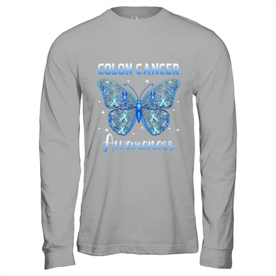 Colorectal Colon Cancer Awareness Blue Ribbon Butterfly Shirt & Hoodie | siriusteestore