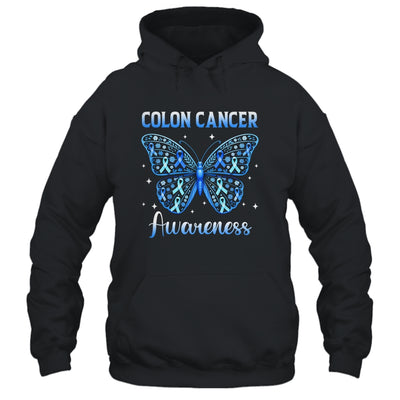 Colorectal Colon Cancer Awareness Blue Ribbon Butterfly Shirt & Hoodie | siriusteestore