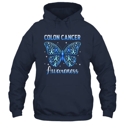 Colorectal Colon Cancer Awareness Blue Ribbon Butterfly Shirt & Hoodie | siriusteestore