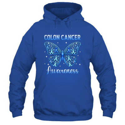 Colorectal Colon Cancer Awareness Blue Ribbon Butterfly Shirt & Hoodie | siriusteestore