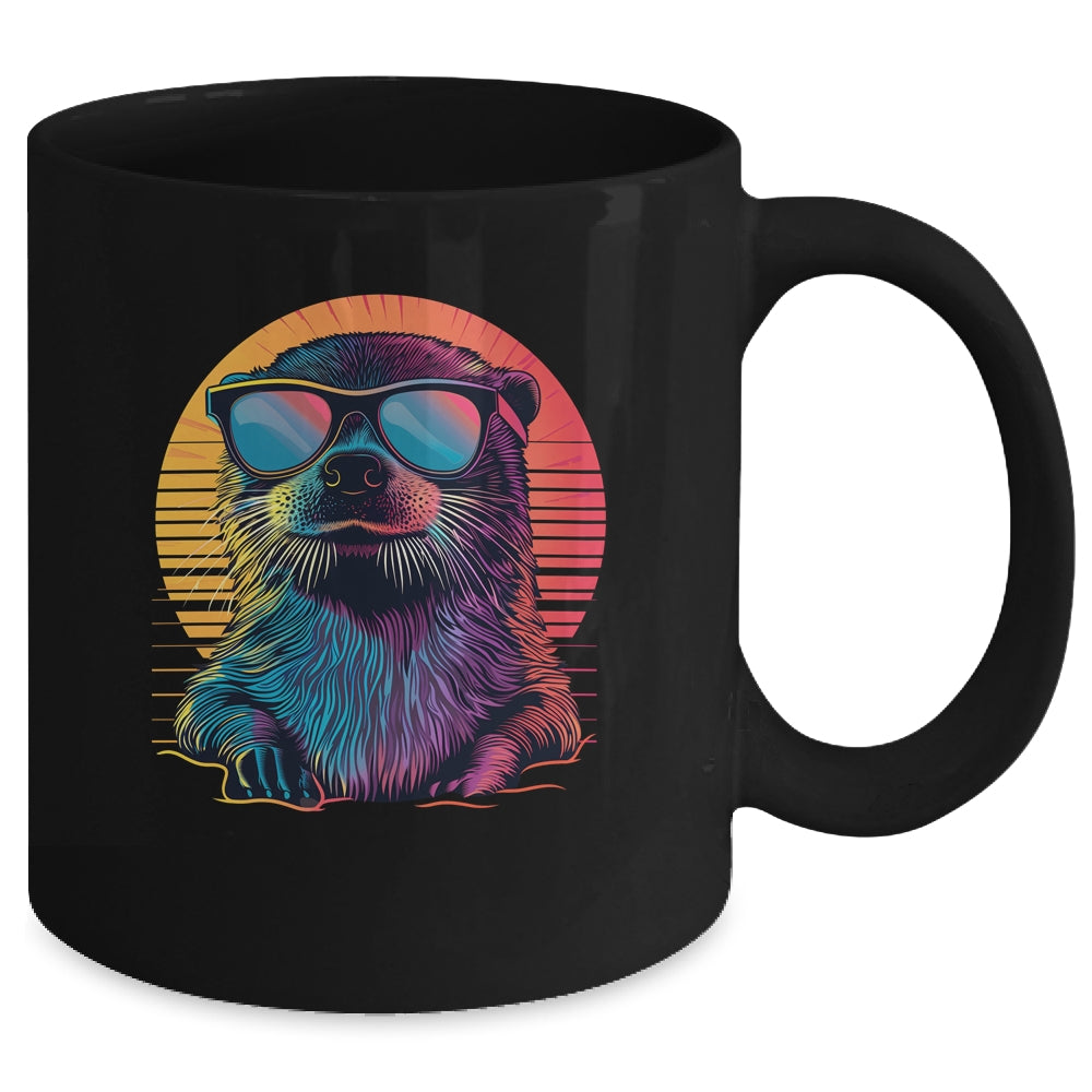 Colorful Art Sunglasses Otter Sea Otters Retro For Men Women Mug | siriusteestore
