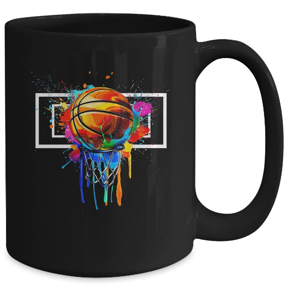 Colorful Basketball Hoop Net Tie Dye Color Splash Mug | siriusteestore