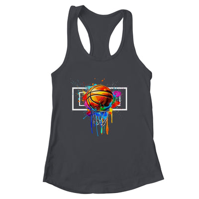 Colorful Basketball Hoop Net Tie Dye Color Splash Shirt & Tank Top | siriusteestore