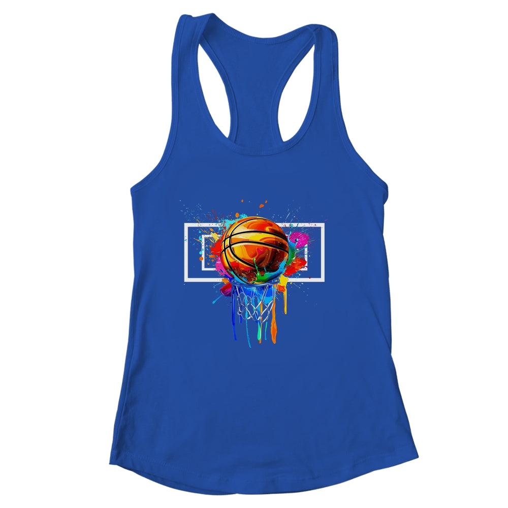Colorful Basketball Hoop Net Tie Dye Color Splash Shirt & Tank Top | siriusteestore