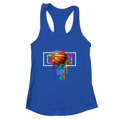 Colorful Basketball Hoop Net Tie Dye Color Splash Shirt & Tank Top | siriusteestore
