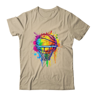 Colorful Basketball Tie Dye Color Splash Basketball Hoop Net Shirt & Tank Top | siriusteestore