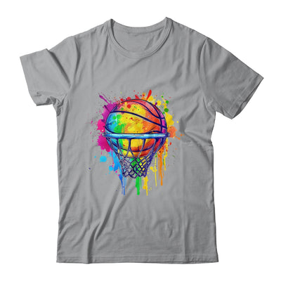 Colorful Basketball Tie Dye Color Splash Basketball Hoop Net Shirt & Tank Top | siriusteestore