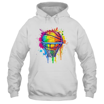 Colorful Basketball Tie Dye Color Splash Basketball Hoop Net Shirt & Tank Top | siriusteestore