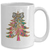Colorful Bright Christmas Tree Coquette Bow Dalmatian Dots Mug | siriusteestore