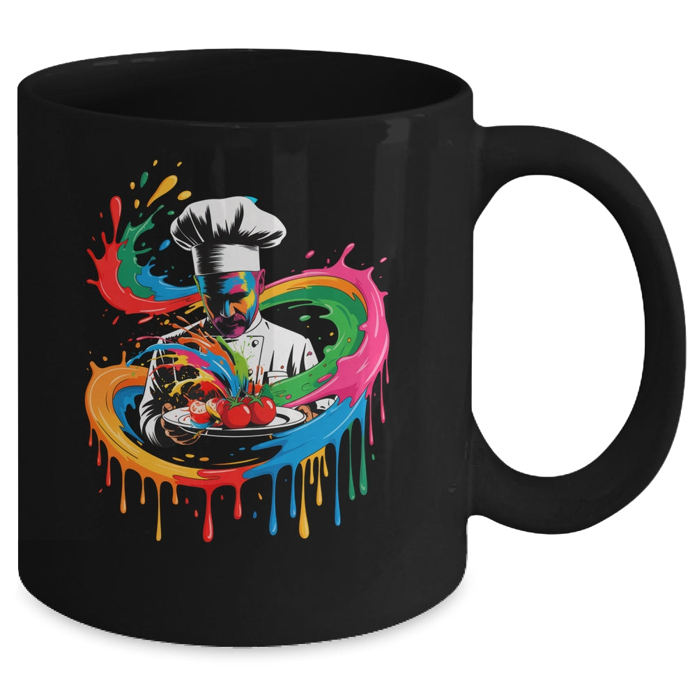 Colorful Chef Design With Splash Art Kitchen Cooking Lovers Mug | siriusteestore