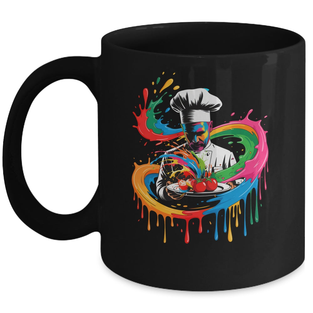 Colorful Chef Design With Splash Art Kitchen Cooking Lovers Mug | siriusteestore