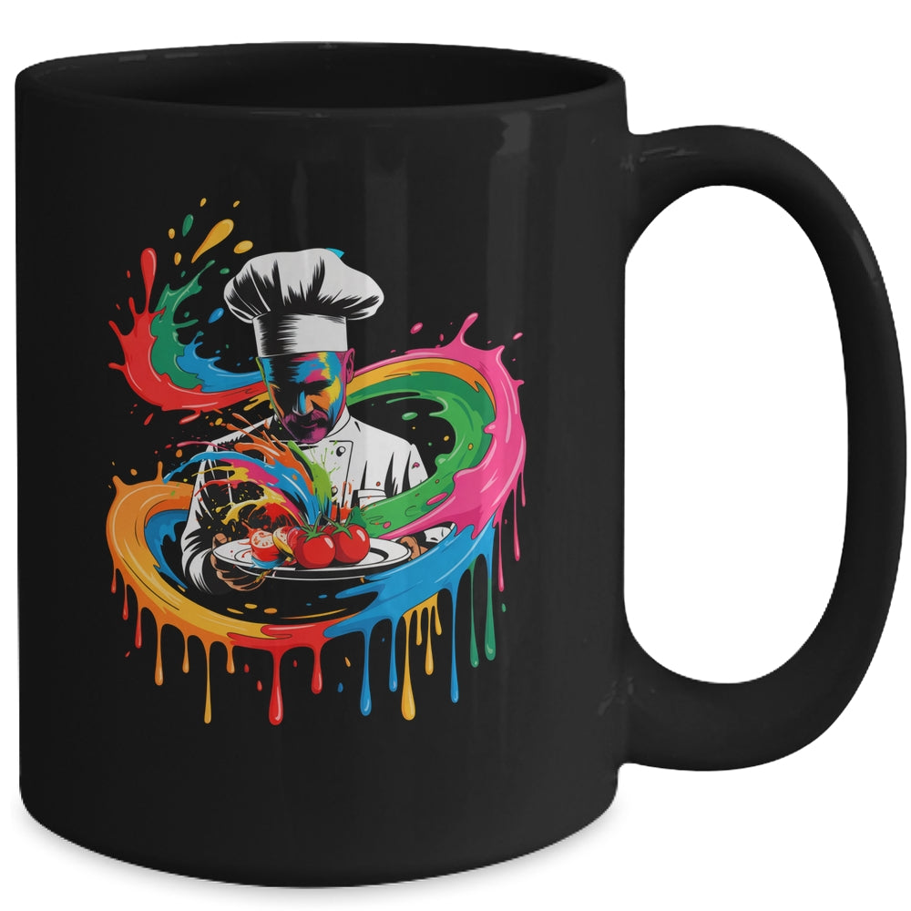 Colorful Chef Design With Splash Art Kitchen Cooking Lovers Mug | siriusteestore