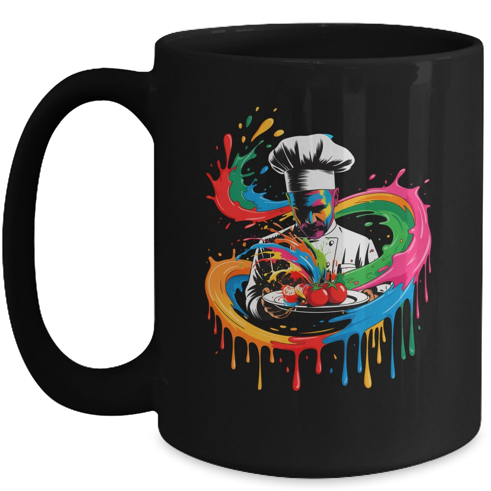Colorful Chef Design With Splash Art Kitchen Cooking Lovers Mug | siriusteestore