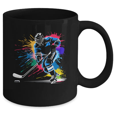 Colorful Ice Hockey Fan Player Tie Dye Color Splash Sports Mug | siriusteestore