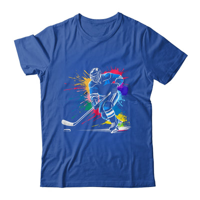 Colorful Ice Hockey Fan Player Tie Dye Color Splash Sports Shirt & Tank Top | siriusteestore