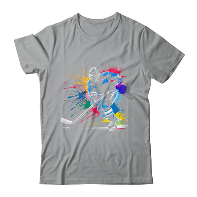 Colorful Ice Hockey Fan Player Tie Dye Color Splash Sports Shirt & Tank Top | siriusteestore