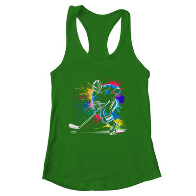 Colorful Ice Hockey Fan Player Tie Dye Color Splash Sports Shirt & Tank Top | siriusteestore